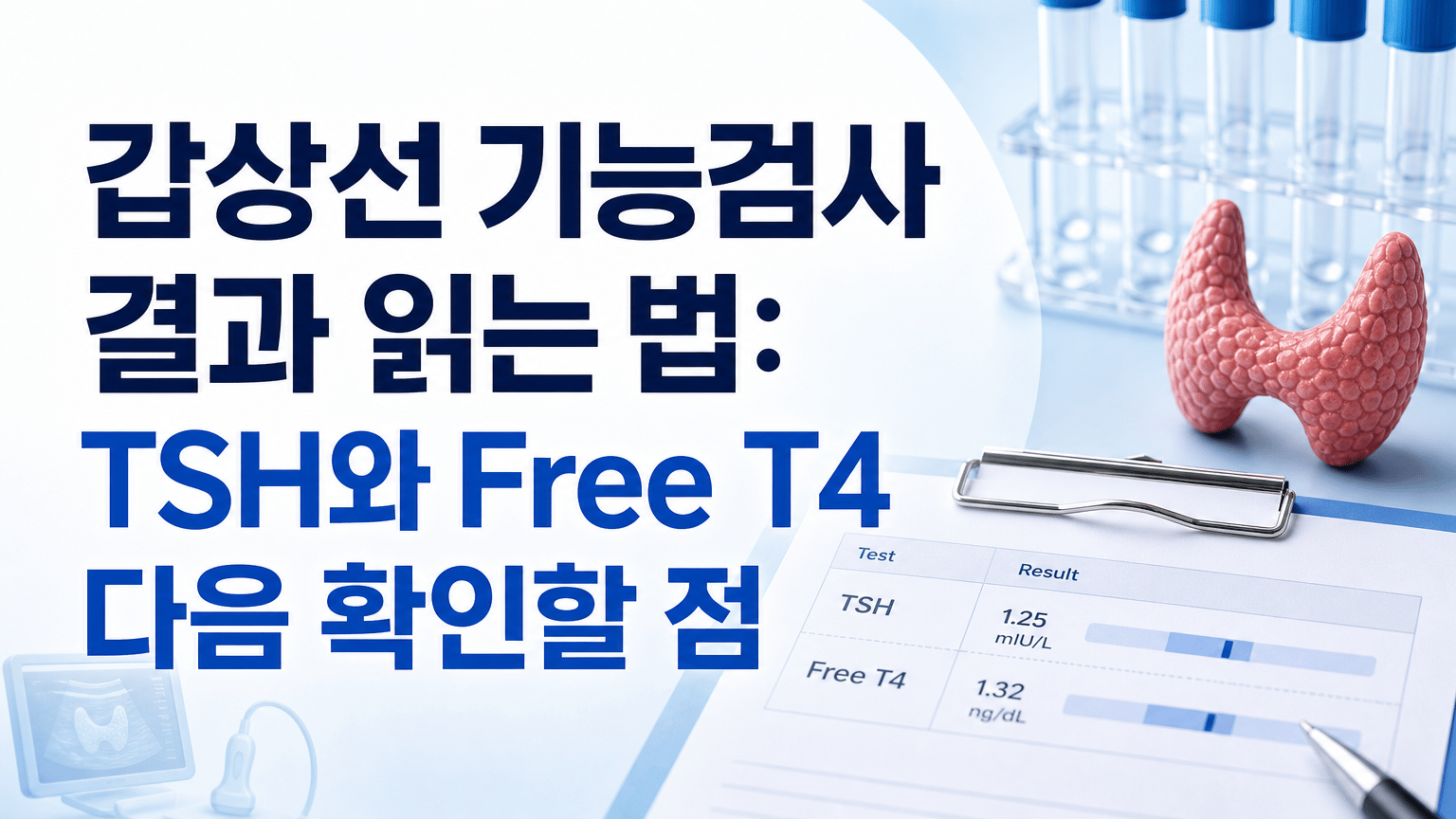 갑상선 기능검사 결과 읽는 법: TSH와 Free T4 다음 확인할 점