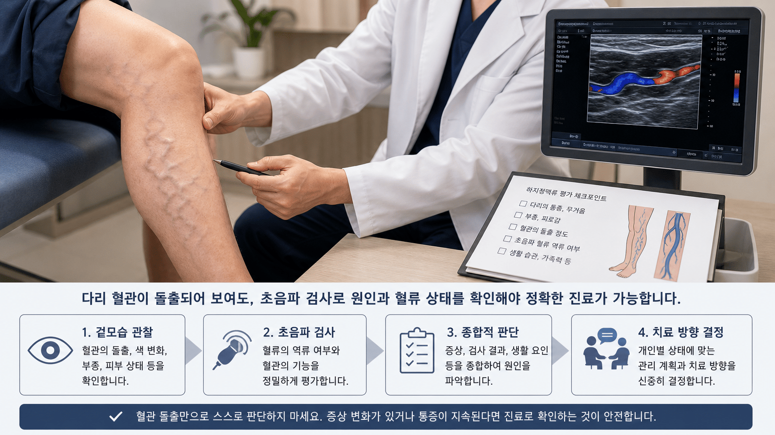 다리 혈관 돌출과 통증, 하지정맥류 진료를 고려할 때