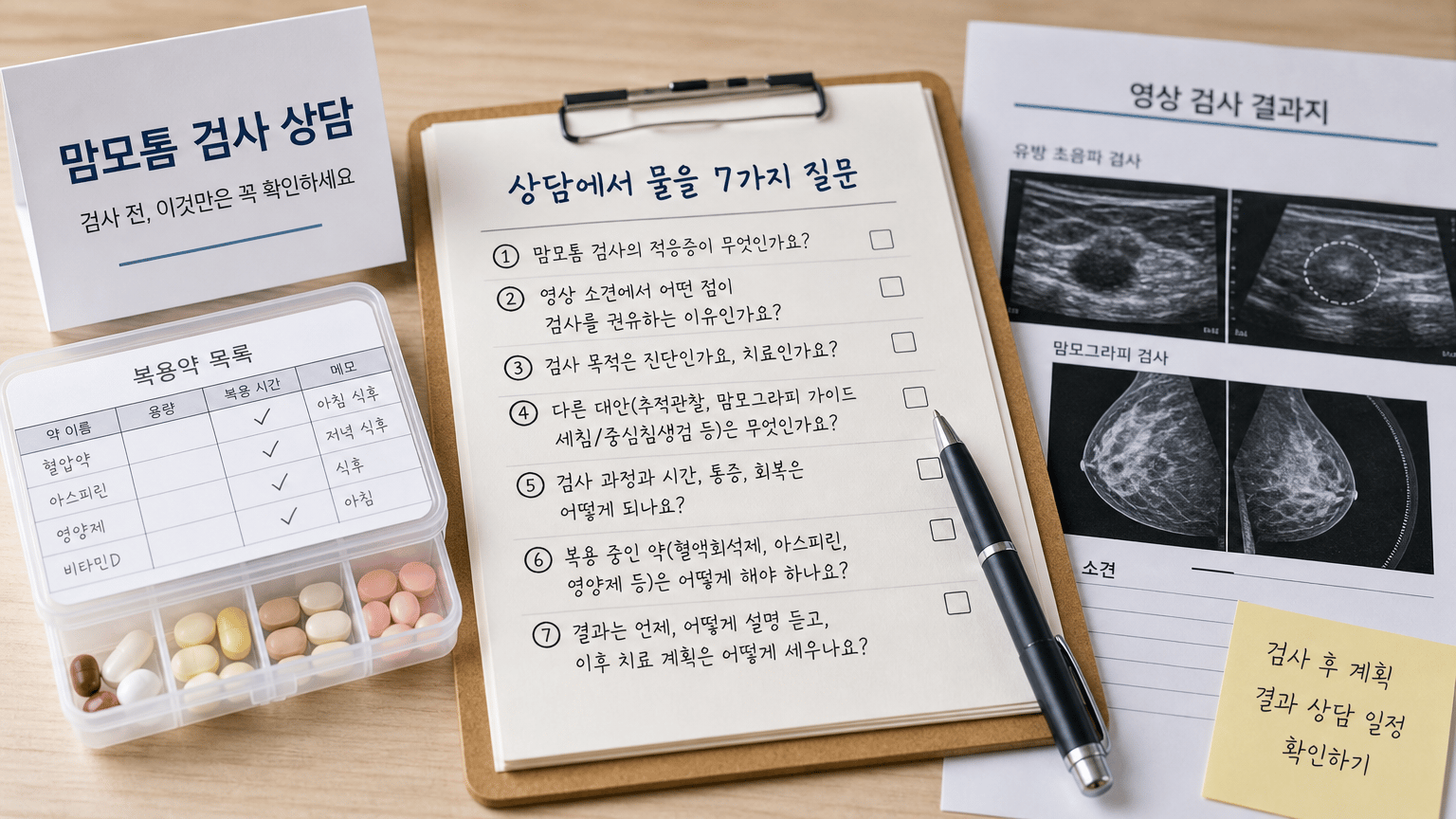 맘모톰 검사 권유받았을 때, 적응증과 상담에서 물을 7가지